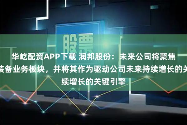华屹配资APP下载 润邦股份:未来公司将聚焦于高端装备业务板块,并将其作为驱动公司未来持续增长的关键引擎